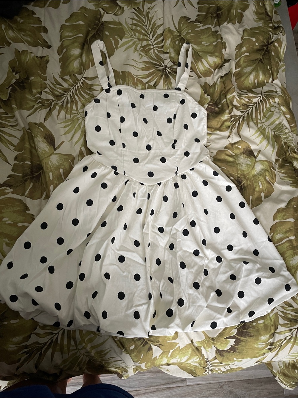 Girls White Polka Dot Sundress with Black Spots